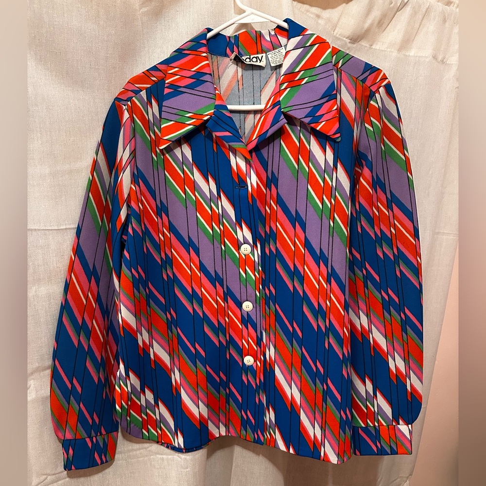vintage 70s 2 piece palazzo pant suit